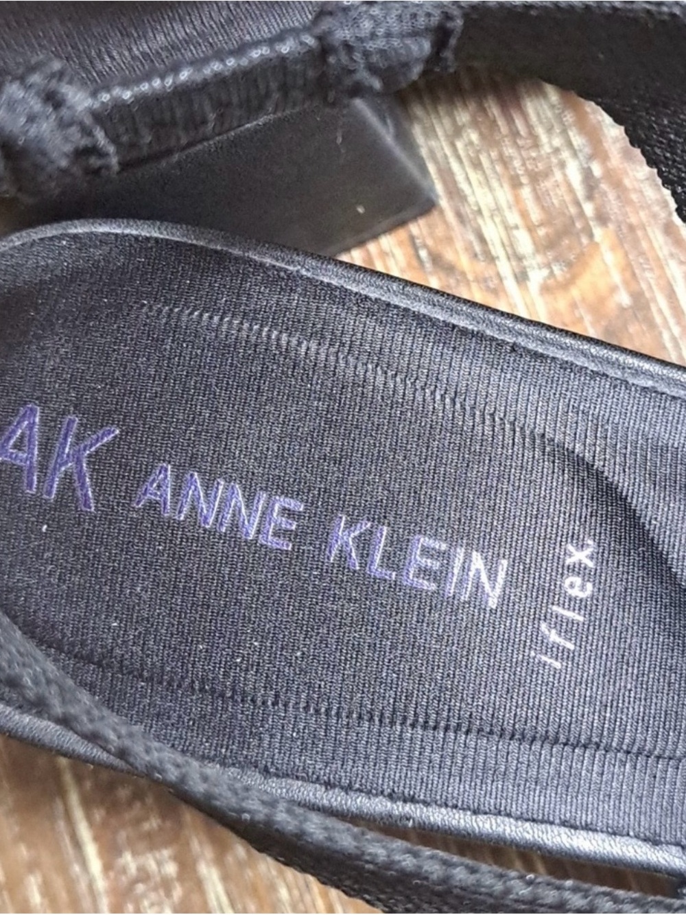 Anne Klein Black Knit Pointed Slingback Heels - Picture 4 of 8